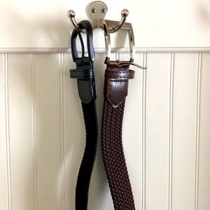 Black & Brown Stretch Braided Belts